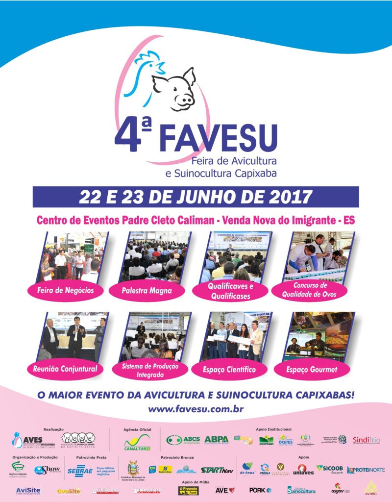 Evento da Avicultura e Suinocultura do Espírito Santo acontece nos dias 22 e 23 de junho