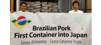 Primeiro contêiner com carne suína catarinense chega ao Japão