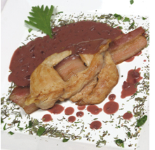 Filé Grelhado com Bacon ao Molho de Vinho com Laranja e Shoyu