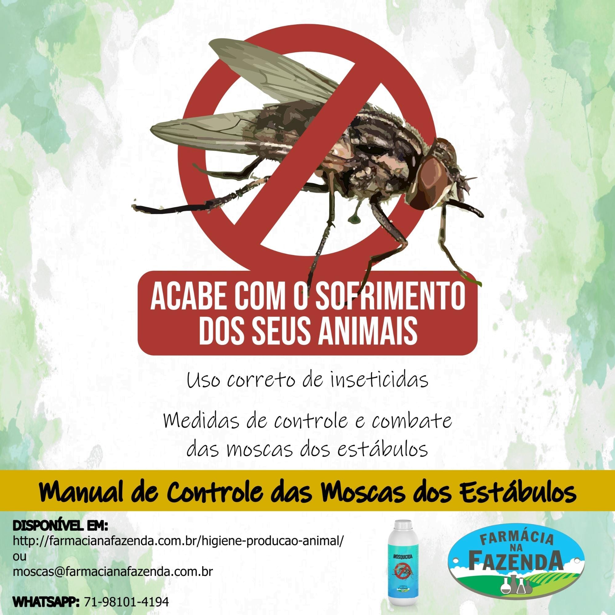 Farmácia na fazenda lança manual de controle das moscas dos estábulos