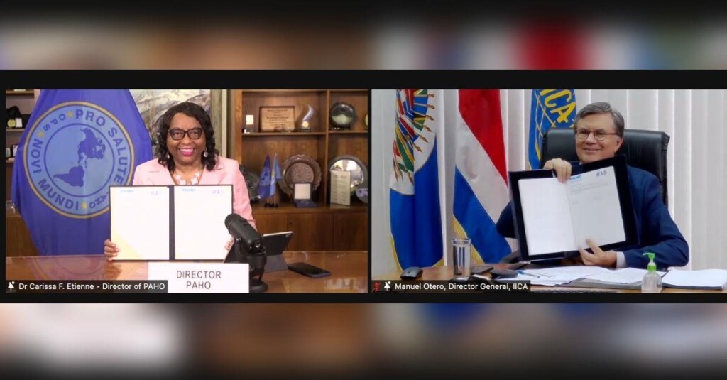 A OPAS e o IICA apoiarão projetos de inocuidade de alimentos, segurança alimentar e outros do enfoque Uma Saúde nos países das Américas