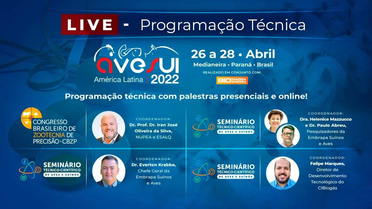HOJE: Programação técnica da AveSui 2022 será apresentada por seus coordenadores HOJE: Programação técnica da AveSui 2022 será apresentada por seus coordenadores