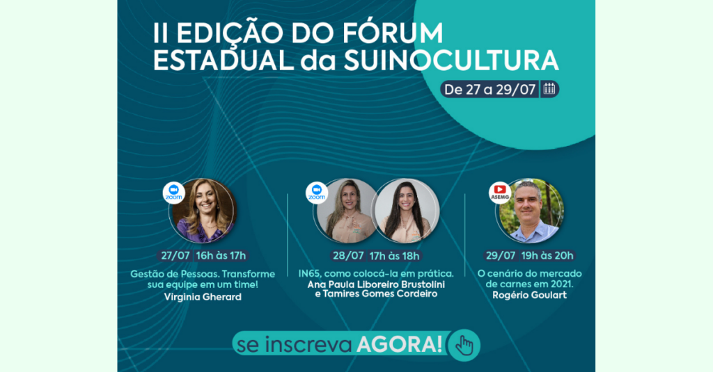 ASEMG, ASSUVAP e ASTAP realizam o 2° Fórum Estadual da Suinocultura