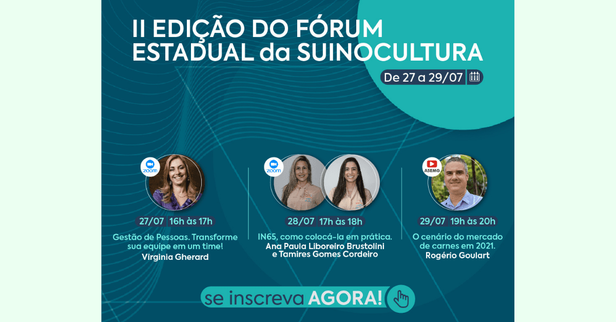 ASEMG, ASSUVAP e ASTAP realizam o 2° Fórum Estadual da Suinocultura ASEMG, ASSUVAP e ASTAP realizam o 2° Fórum Estadual da Suinocultura