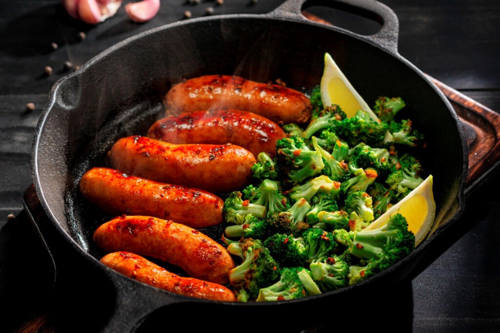 Linguiça Toscana com Brócolis e Alho