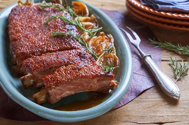 Costelinha suína agridoce assada