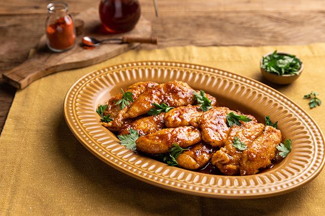 Frango com molho de mel e páprica
