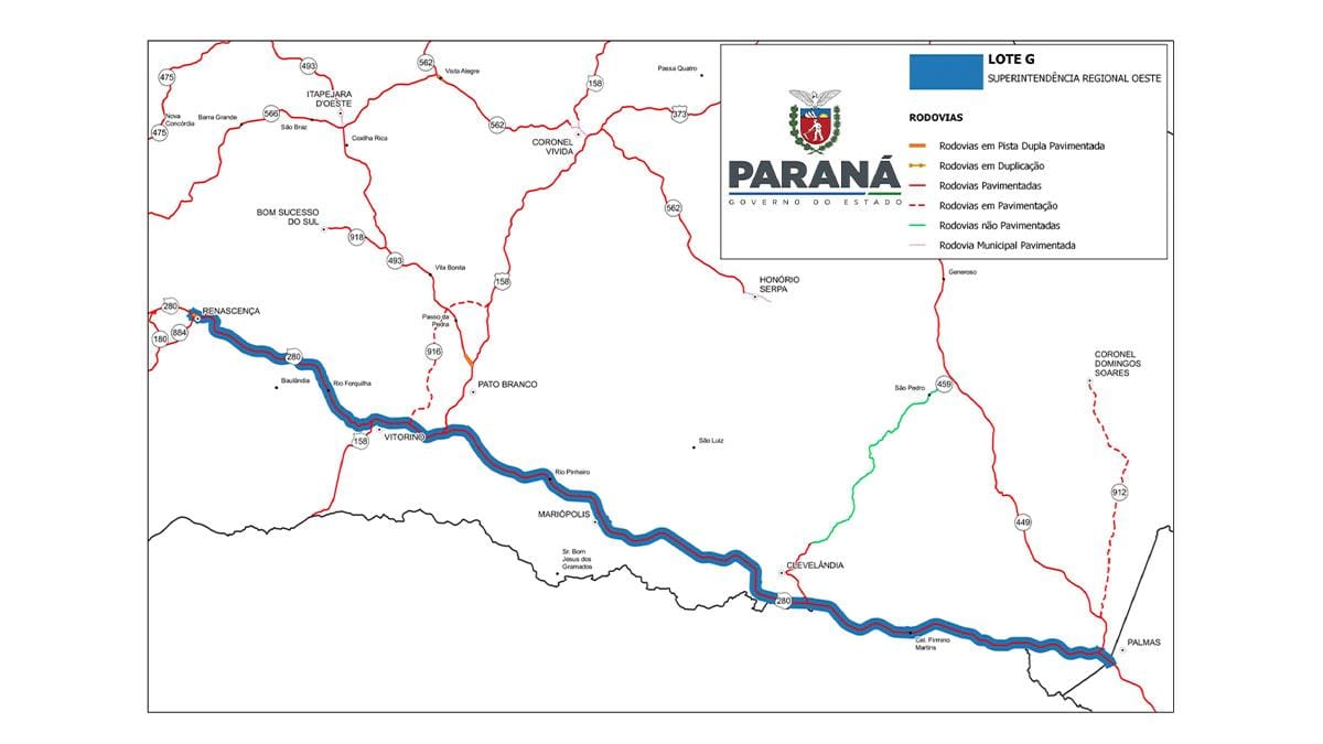 Governo do PR divulga vencedor de licitação para obras de R$ 27,5 milhões na PRC-280 Governo do PR divulga vencedor de licitação para obras de R$ 27,5 milhões na PRC-280