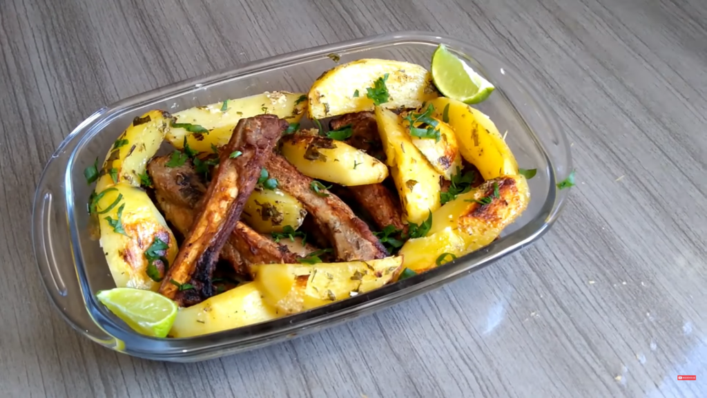 Costelinha de porco na airfryer com batata