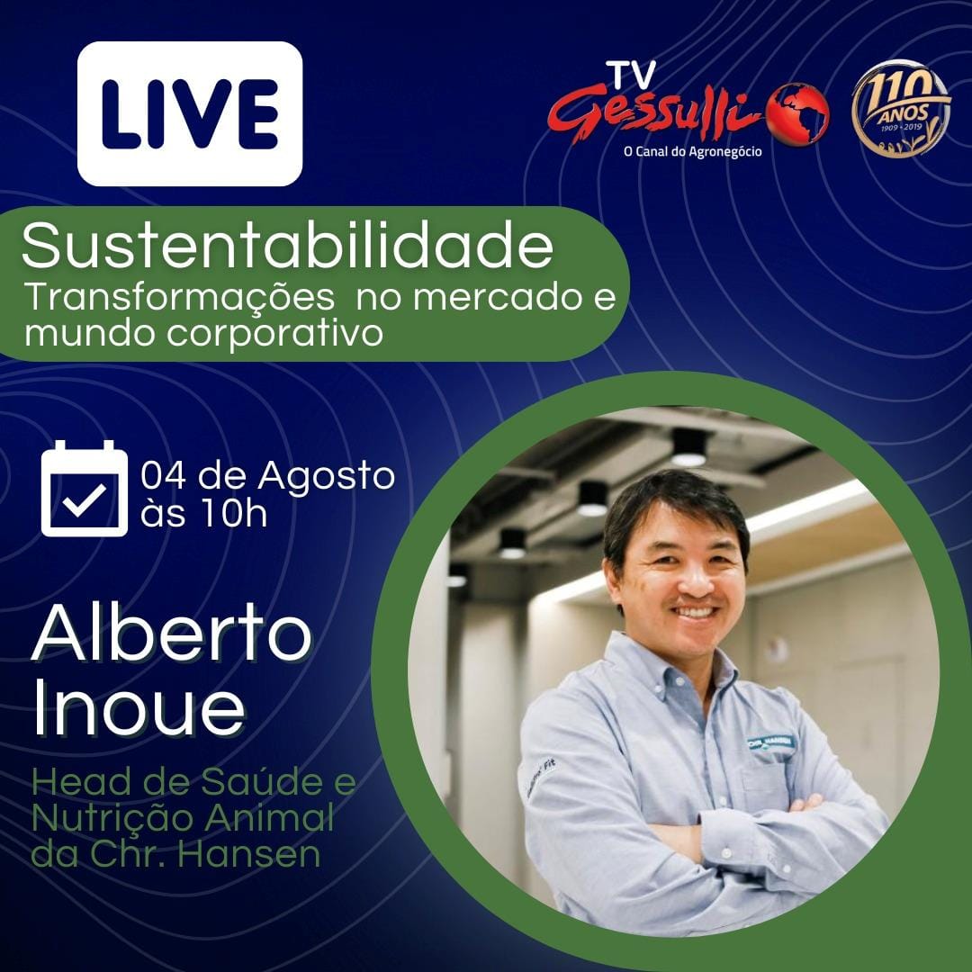 DAQUI A POUCO: Em live, Alberto Inoue irá abordar questões ligadas à sustentabilidade