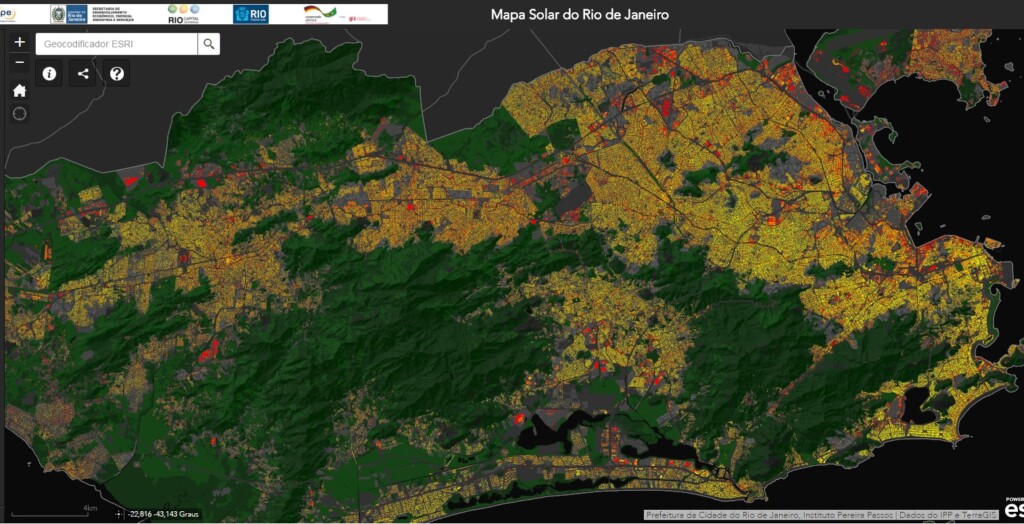 Aplicativo Mapa Solar do Rio de Janeiro mostra potencial de geração fotovoltaica do estado
