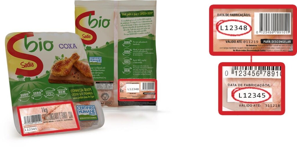 Embalagem de nova linha de cortes de frango da Sadia traz código para rastreabilidade