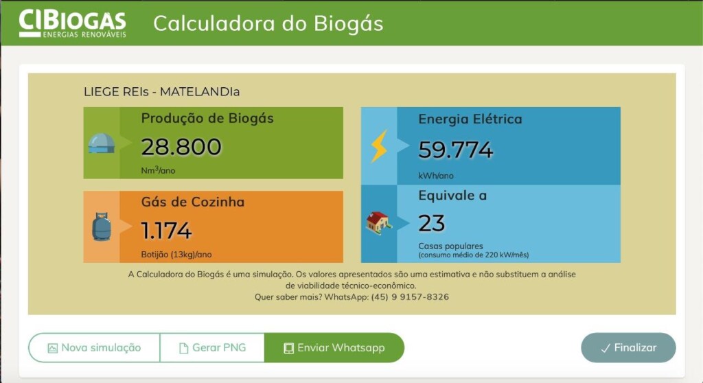 Conheça a calculadora de Biogás