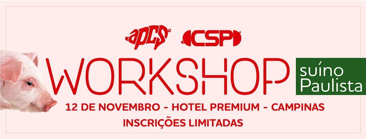 Workshop Suíno Paulista acontece no dia 12 de novembro Workshop Suíno Paulista acontece no dia 12 de novembro