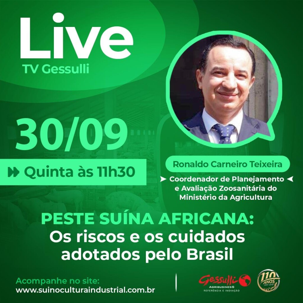 Live, hoje às 11h30, sobre PSA: Os riscos e os cuidados adotados pelo Brasil