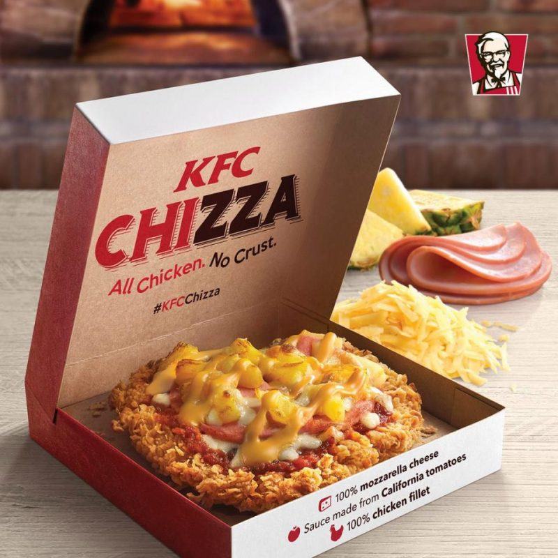 KFC cria a Chizza, que junta pizza e frango frito