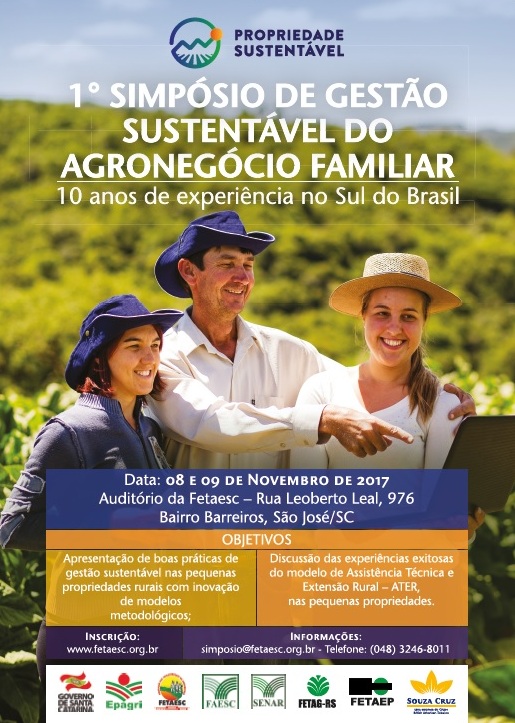 Começa hoje Simpósio de Gestão Sustentável do Agronegócio Familiar