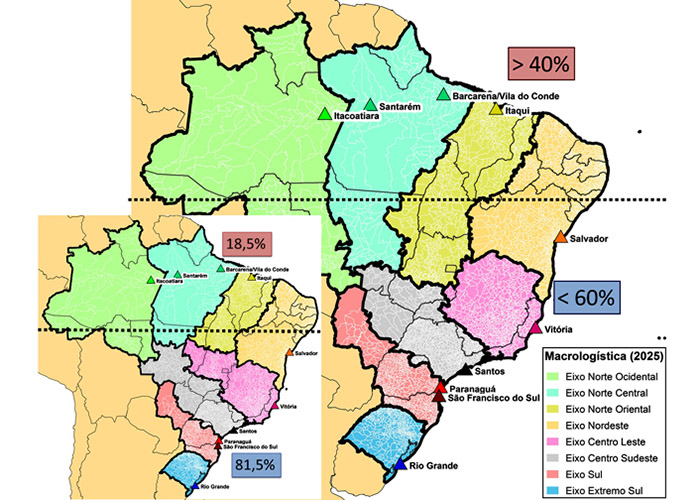 Estudo aponta obras prioritárias para ampliar participação dos portos do Arco Norte 