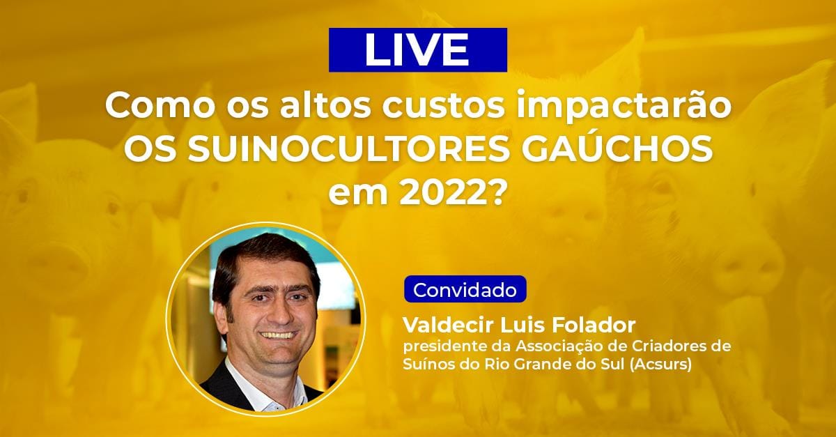 DAQUI A POUCO: presidente da ACSURS discute a situação dos suinocultores no RS DAQUI A POUCO: presidente da ACSURS discute a situação dos suinocultores no RS