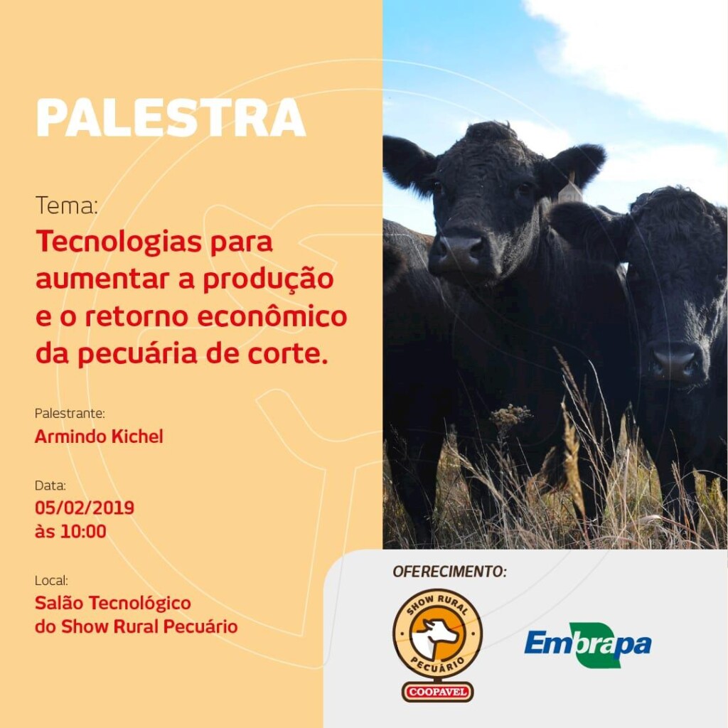 Setor pecuário terá palestras técnicas durante Show Rural