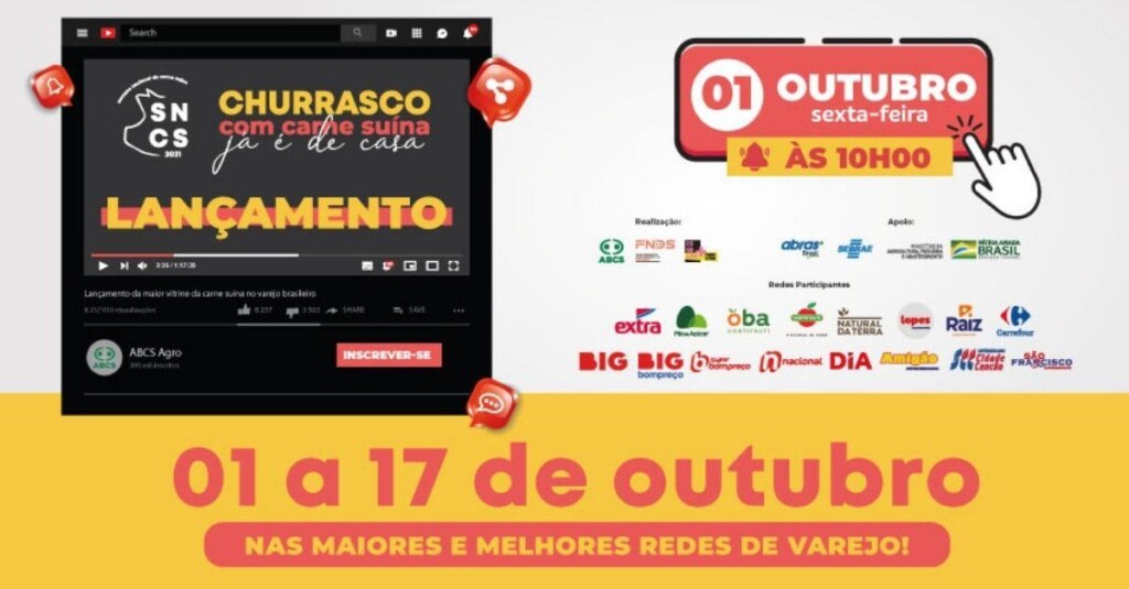 ABCS lança 9ª edição da Semana Nacional da Carne Suína no dia 1° de outubro e insere de vez a carne suína no churrasco dos brasileiros