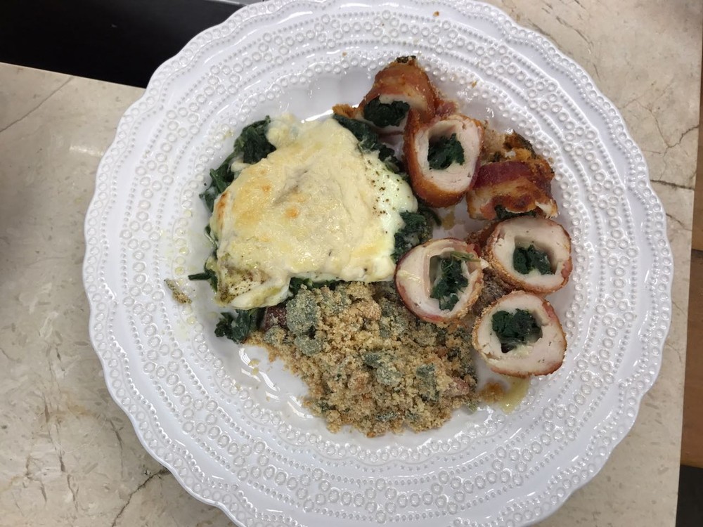 Enroladinho de Frango com Espinafre