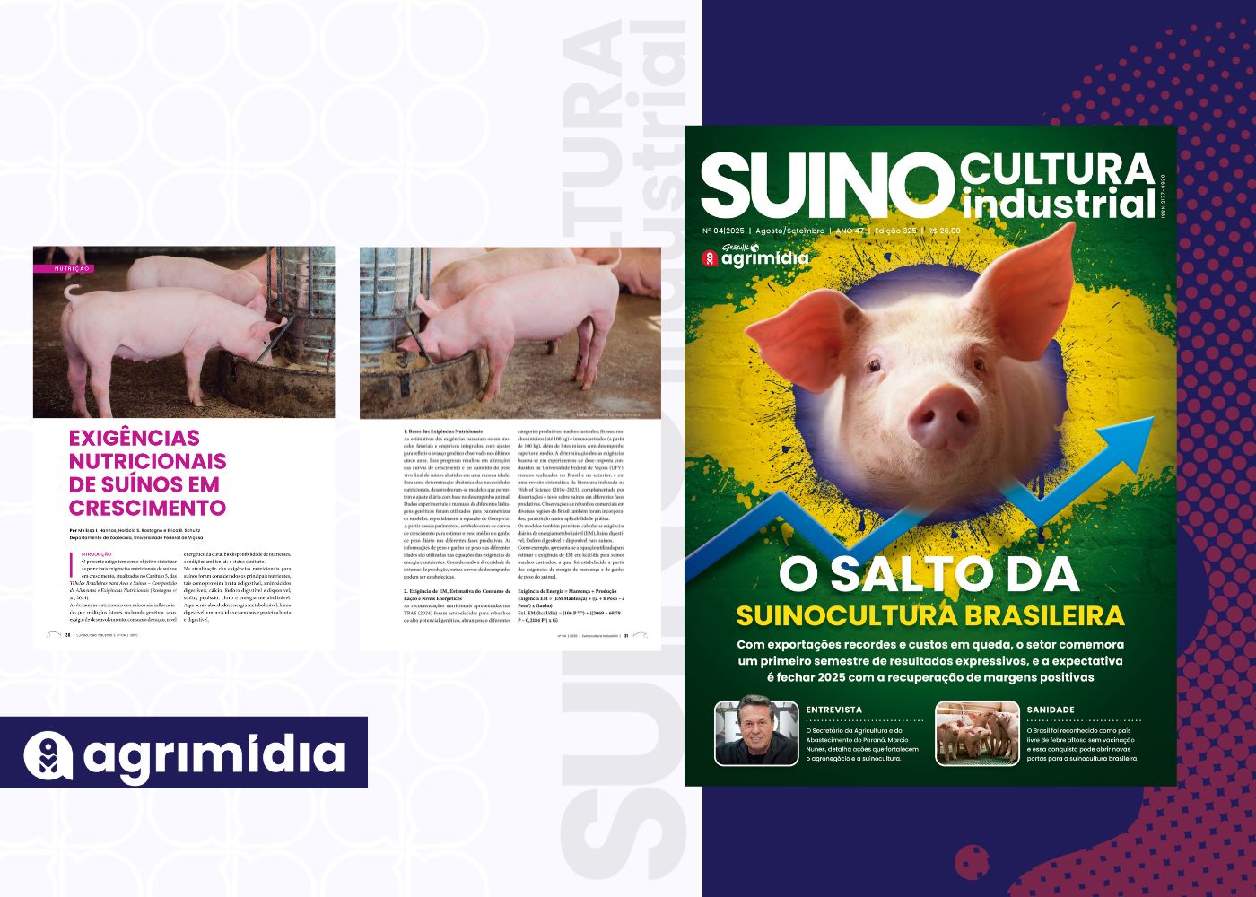 Exigências nutricionais de suínos em crescimento na Suinocultura Industrial de Agosto
