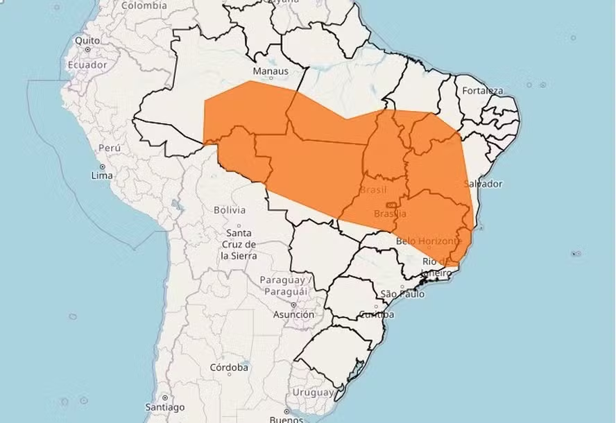 Inmet emite alerta laranja para chuvas intensas no Centro-Norte; ZCAS eleva risco de alagamentos e ventos fortes