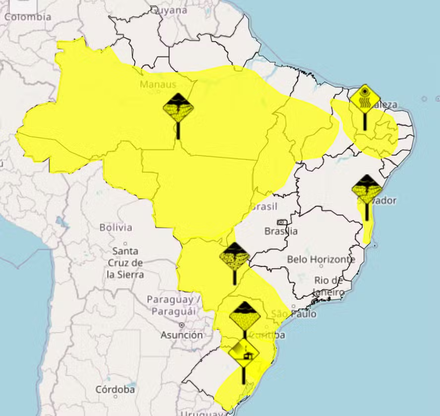 Clima extremo marca 2025 no Brasil com recordes de frio, calor e eventos severos