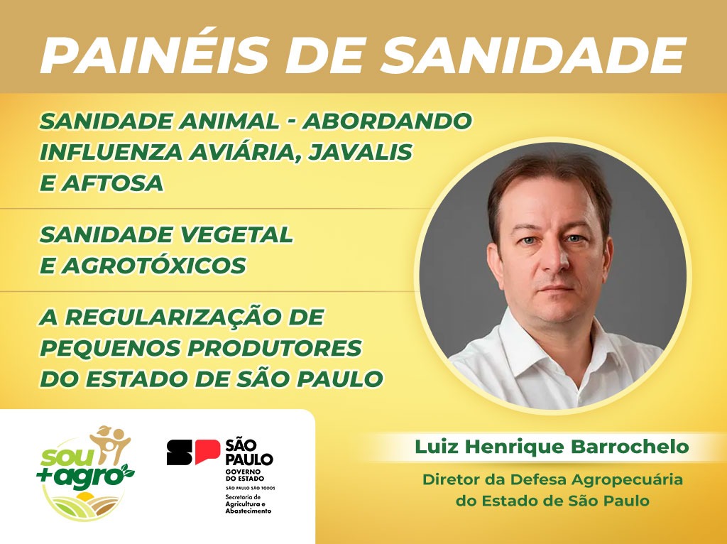 Entre sanidade, produção e sustentabilidade: Sou + Agro promove debates técnicos do agro paulista Entre sanidade, produção e sustentabilidade: Sou + Agro promove debates técnicos do agro paulista