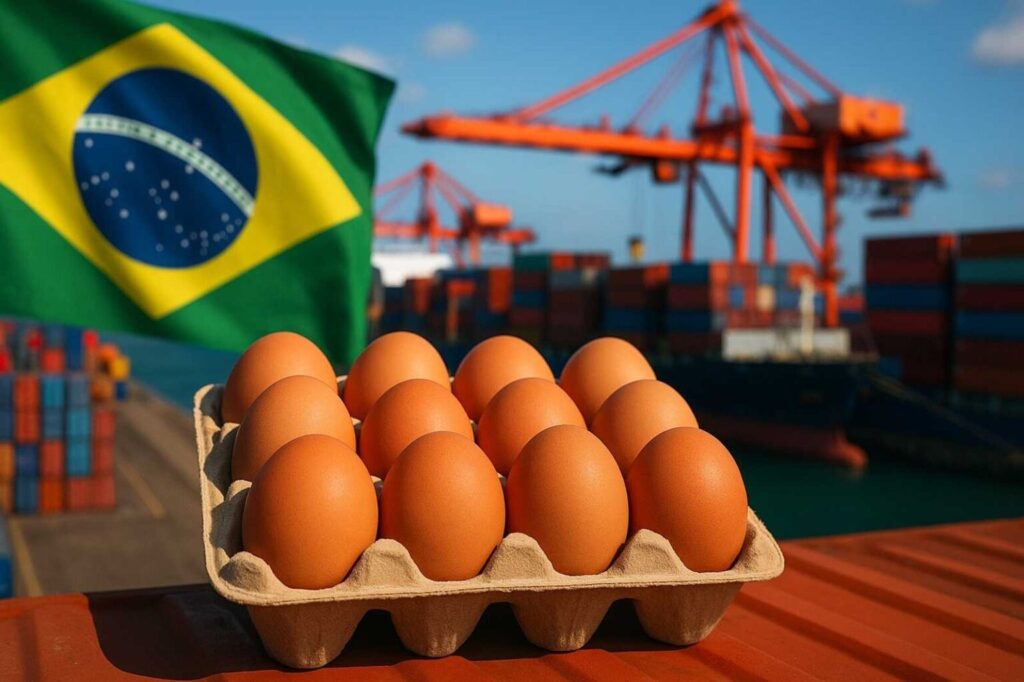 Exportações brasileiras de ovos recuam em março e atingem menor volume desde 2024