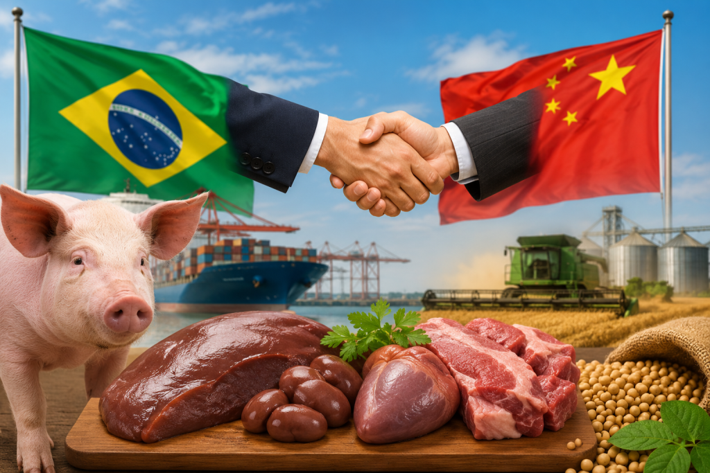 Missão à China avança negociações para exportação de miúdos suínos