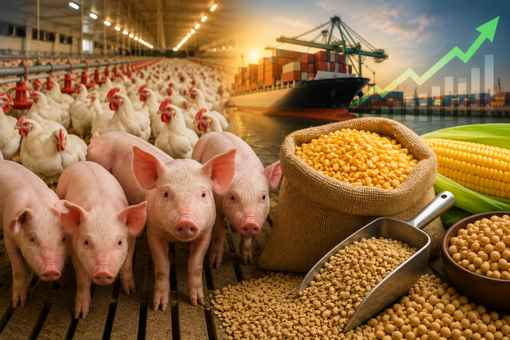 Queda no custo da ração e dólar elevado ampliam margem da proteína animal