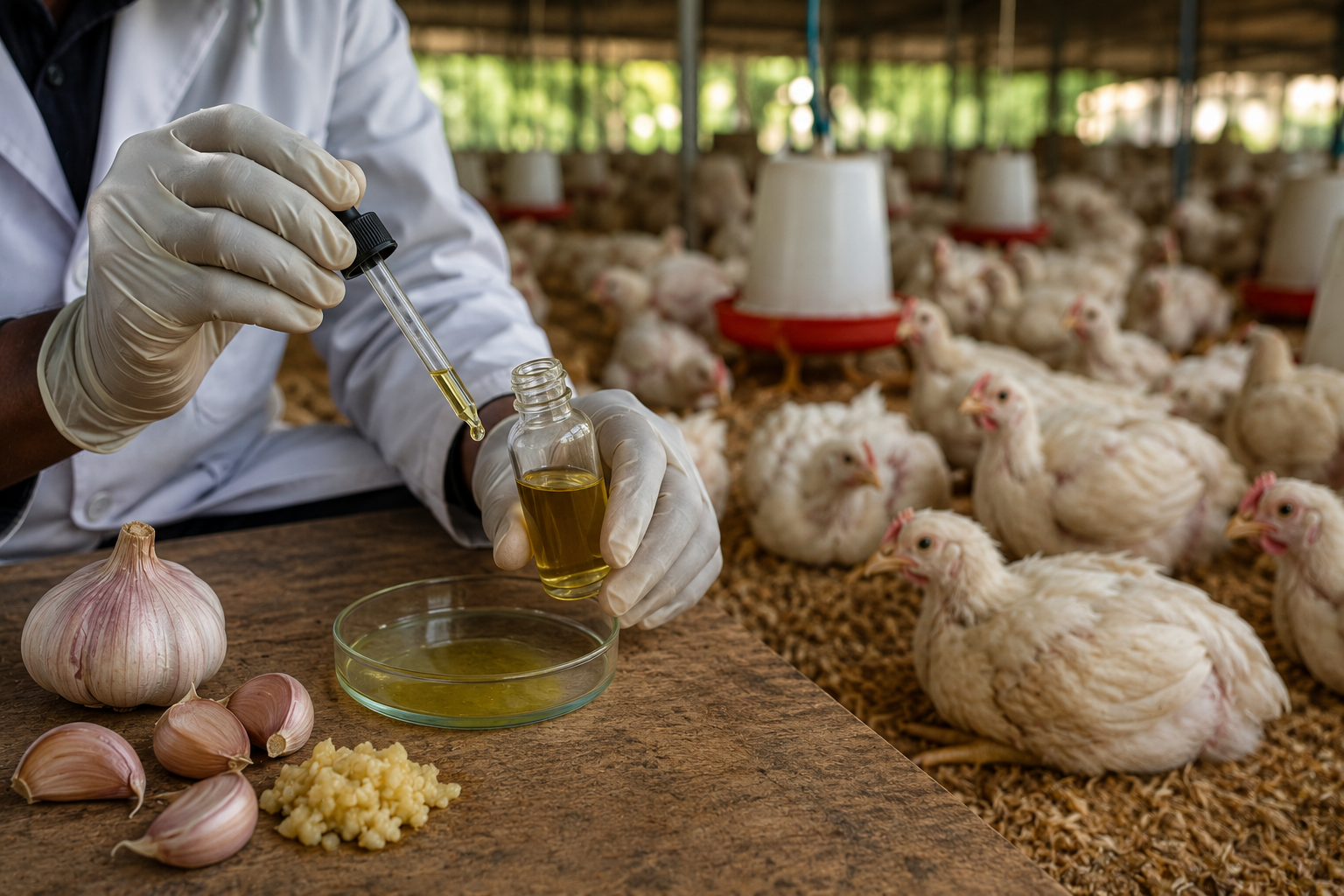 Quênia testa composto do alho como alternativa aos antibióticos na avicultura