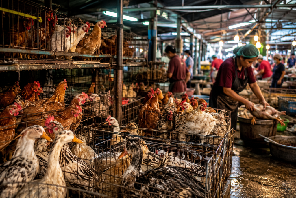 WOAH reforça biossegurança e muda abordagem para reduzir riscos em mercados de aves vivas WOAH reforça biossegurança e muda abordagem para reduzir riscos em mercados de aves vivas