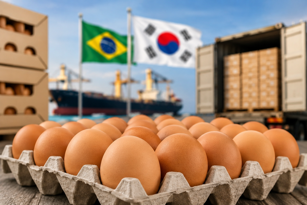 Coreia do Sul habilita primeiras unidades brasileiras e abre mercado para exportação de ovos