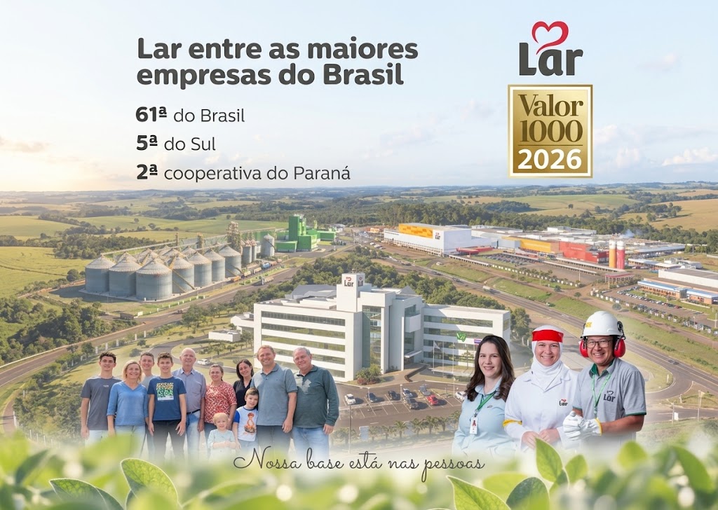 Lar Cooperativa avança no ranking Valor 1000 e consolida nova escala no agronegócio